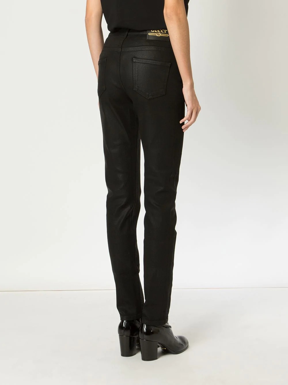 slim leather trousers - 4