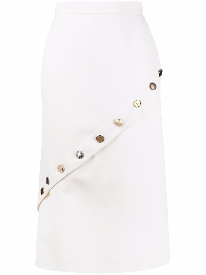 high-waisted asymmetric-hem skirt 1