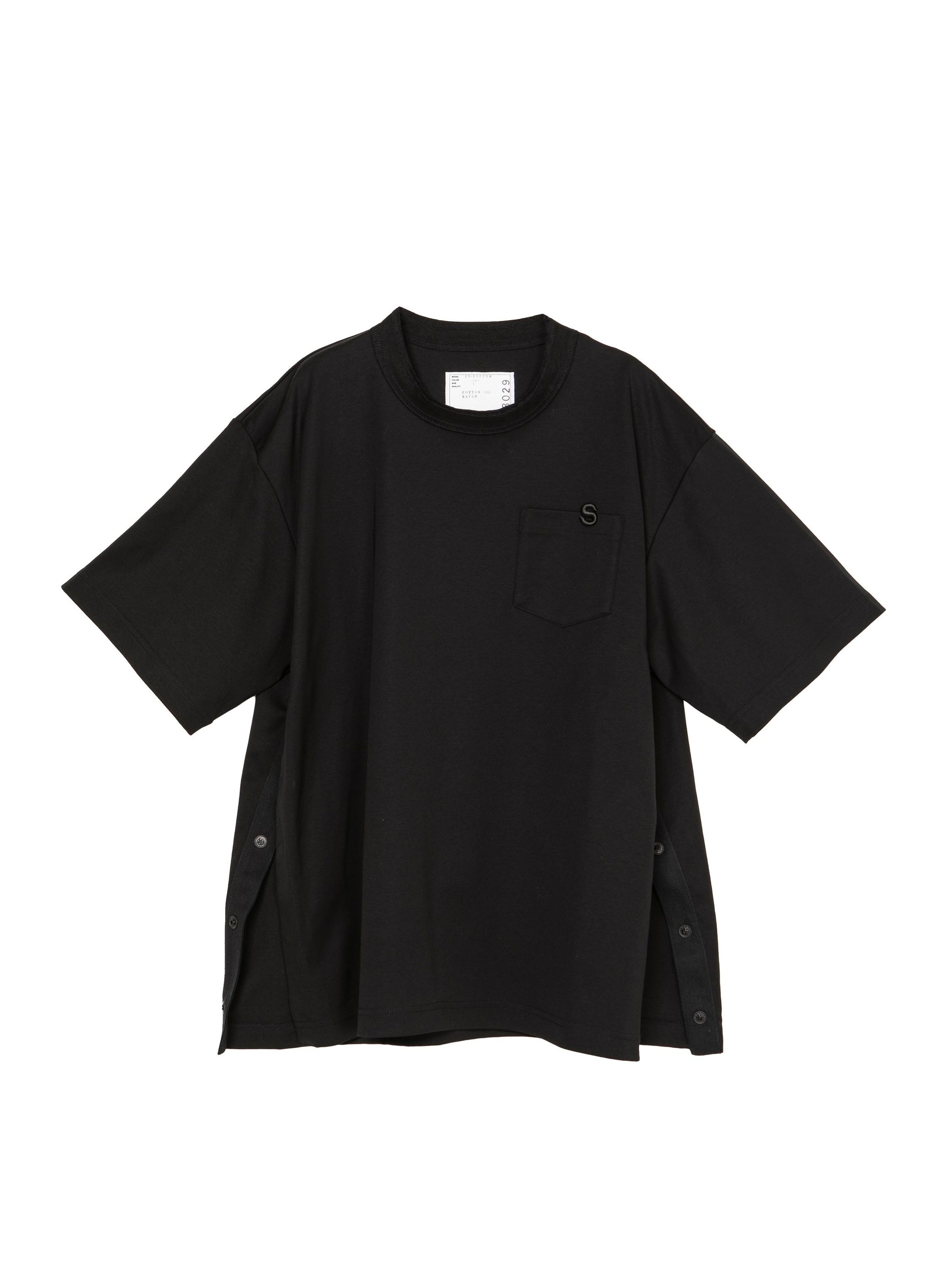 Tシャツ・カットソー SACAI Cotton jersey T-shirt with popeline inserts Poplin x Cotton Jersey T-Shirt | sacai Official Store サカイ