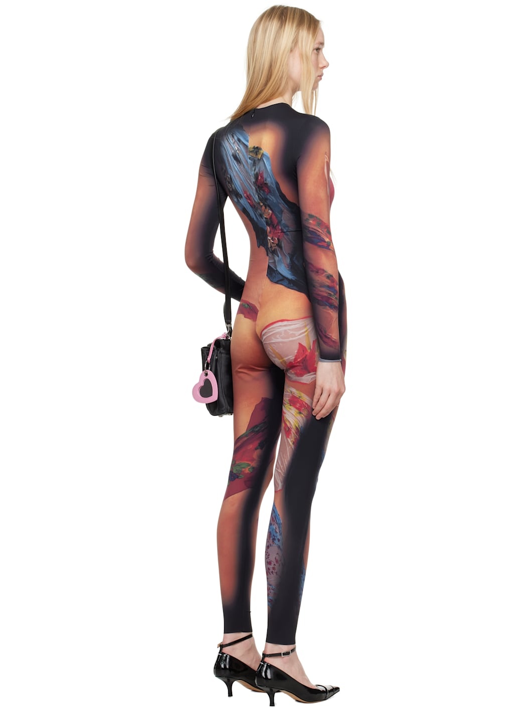 Multicolor Recycled Draped Statue Jersey Unitard - 3