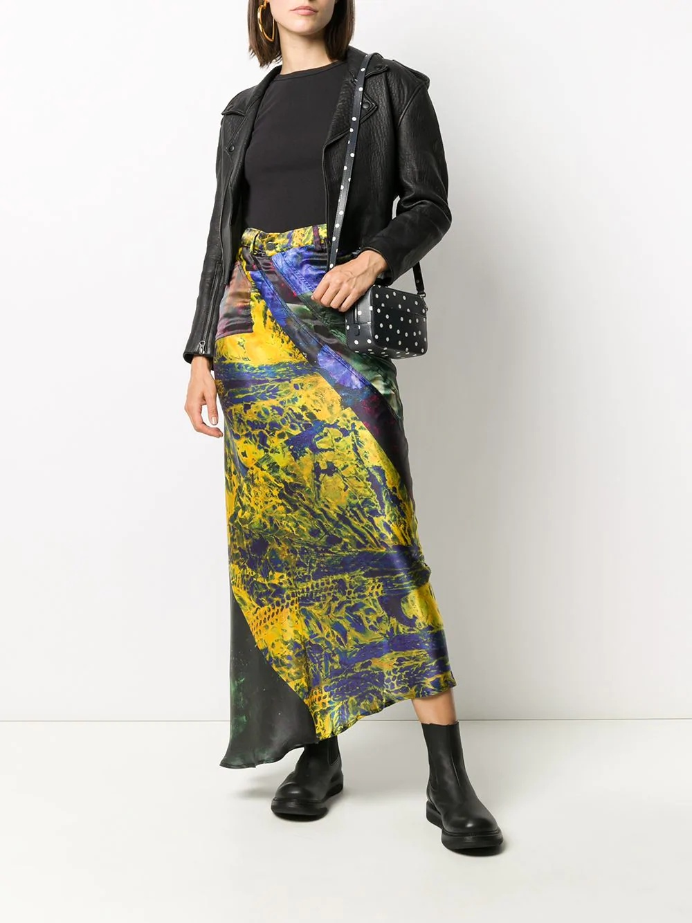 Multiline abstract-print skirt - 2