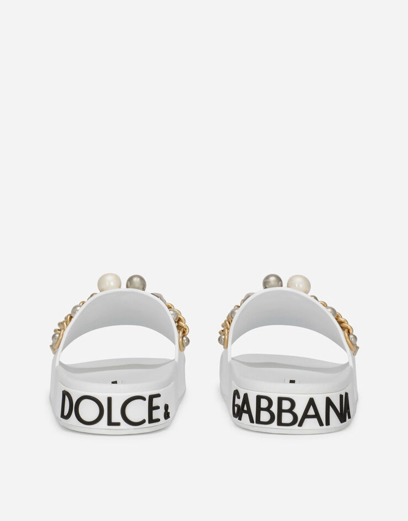 Dolce & Gabbana Rubber beachwear sliders with embroidery outlook