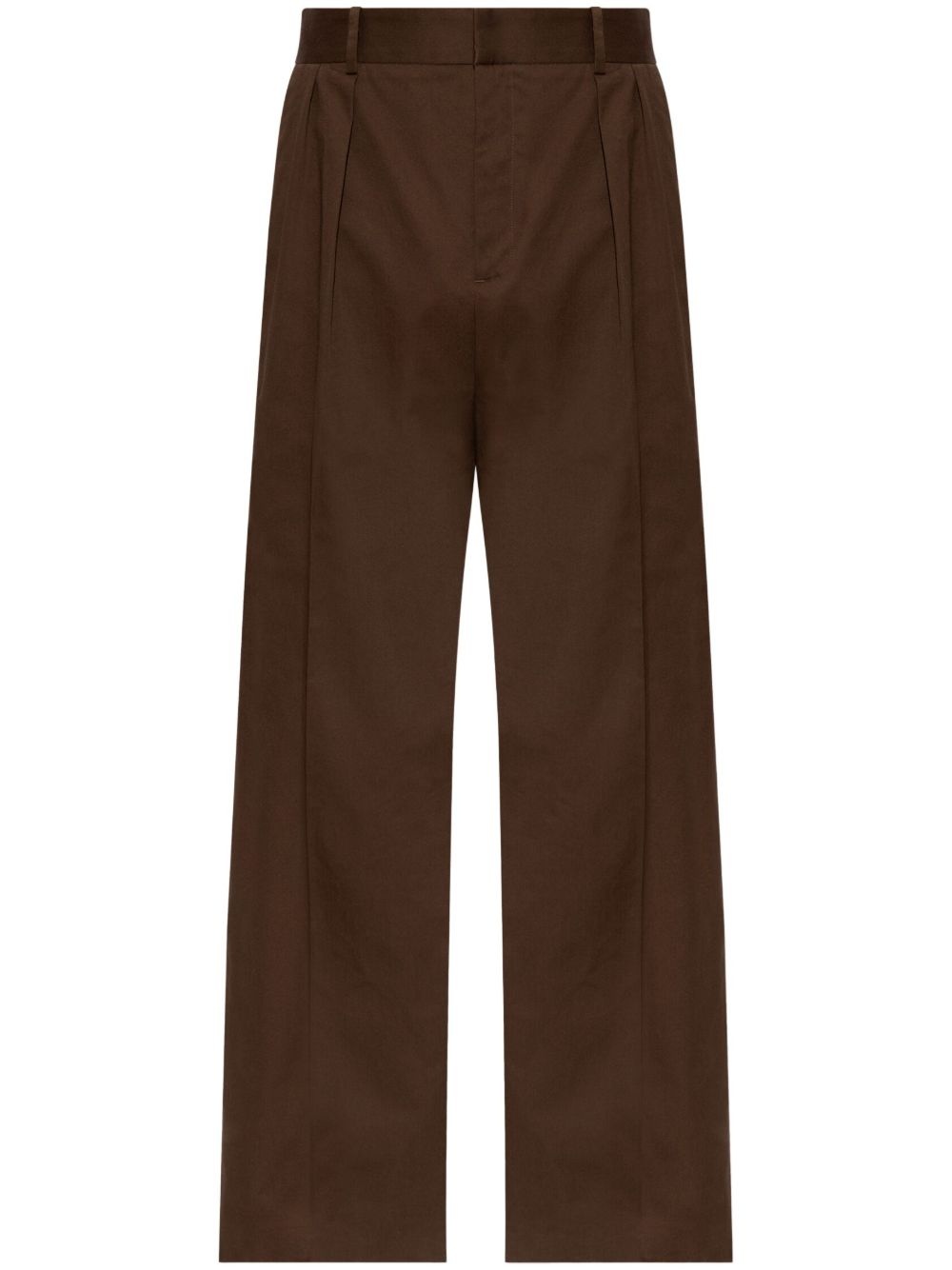 cotton wide-leg trousers - 1