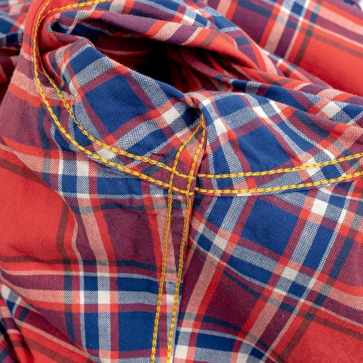 IHSH-355-RED 5oz Selvedge Madras Check Western Shirt - Red - 15