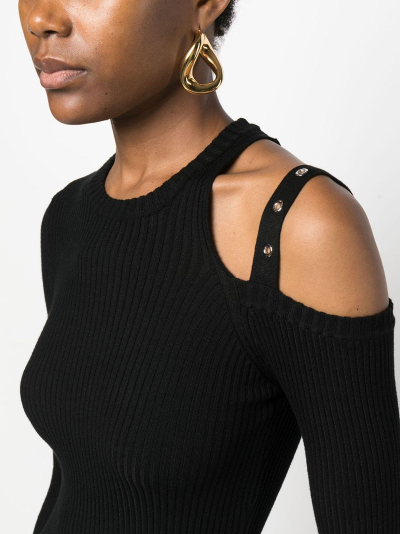 eyelet-embellished ribbed sweatshirt 5