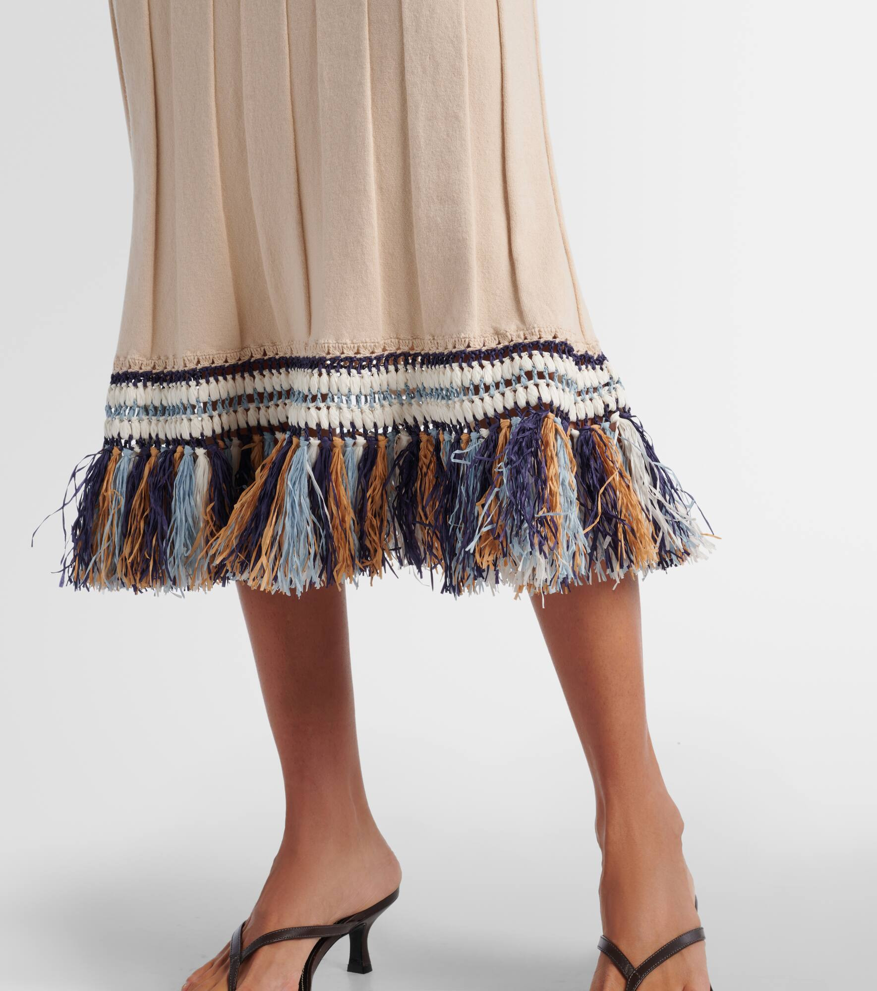 Julianna cotton and cashmere midi dress - 5