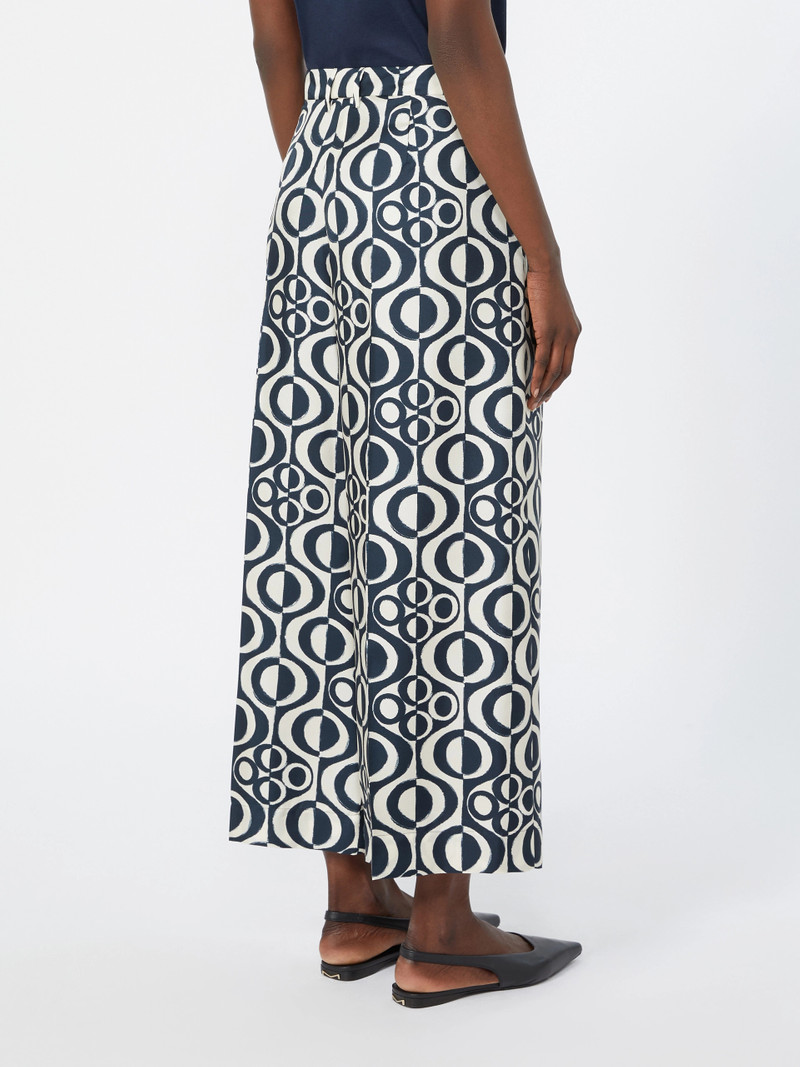 CANZONE Printed silk twill trousers - ULTRAMARINE 4
