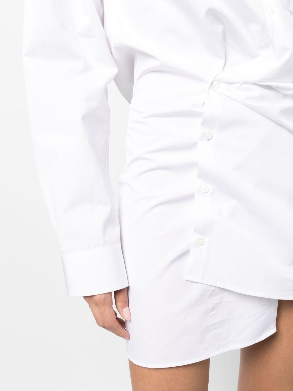 asymmetric cotton shirtdress - 5