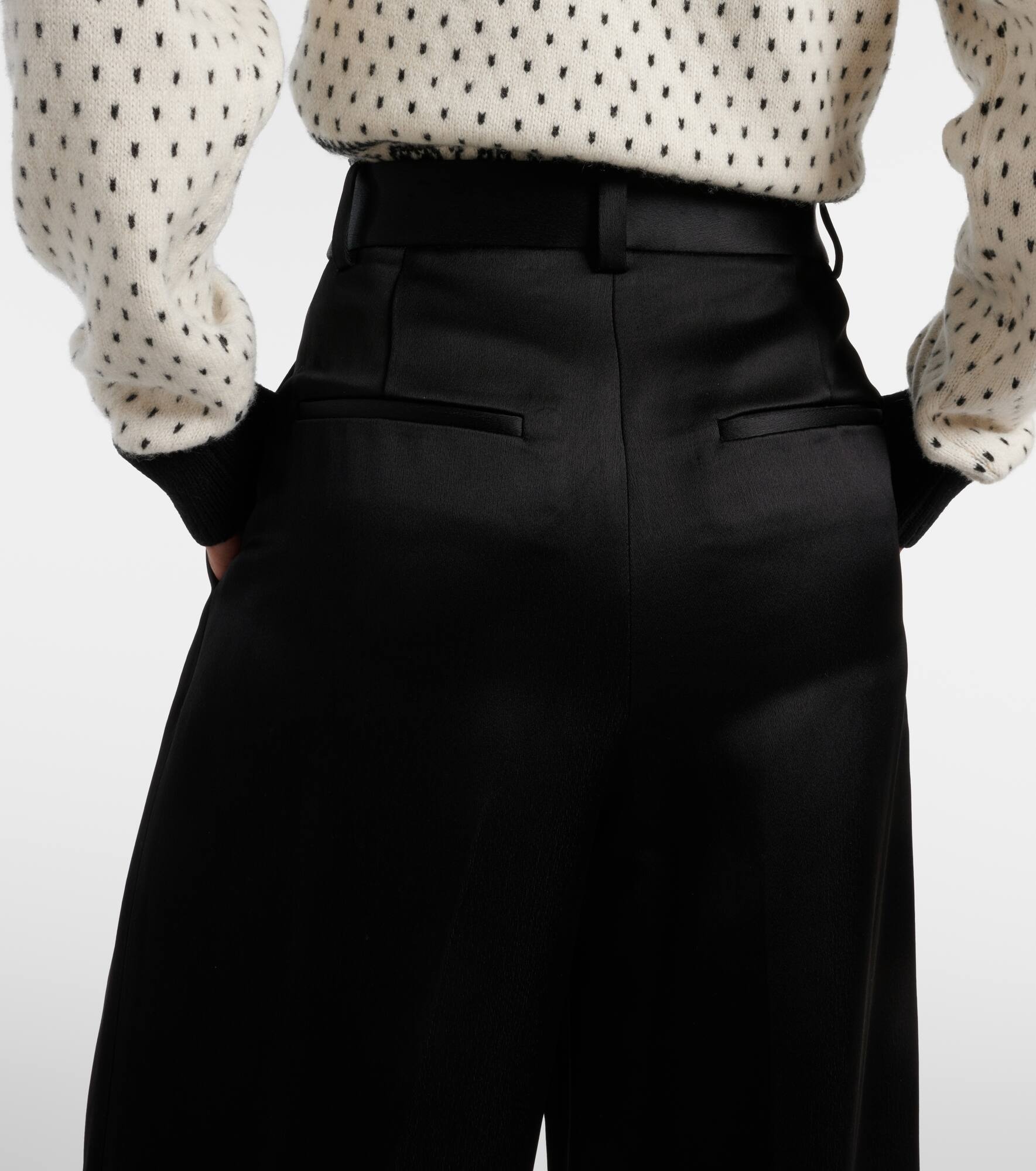 Marinta high-rise satin wide-leg pants - 6