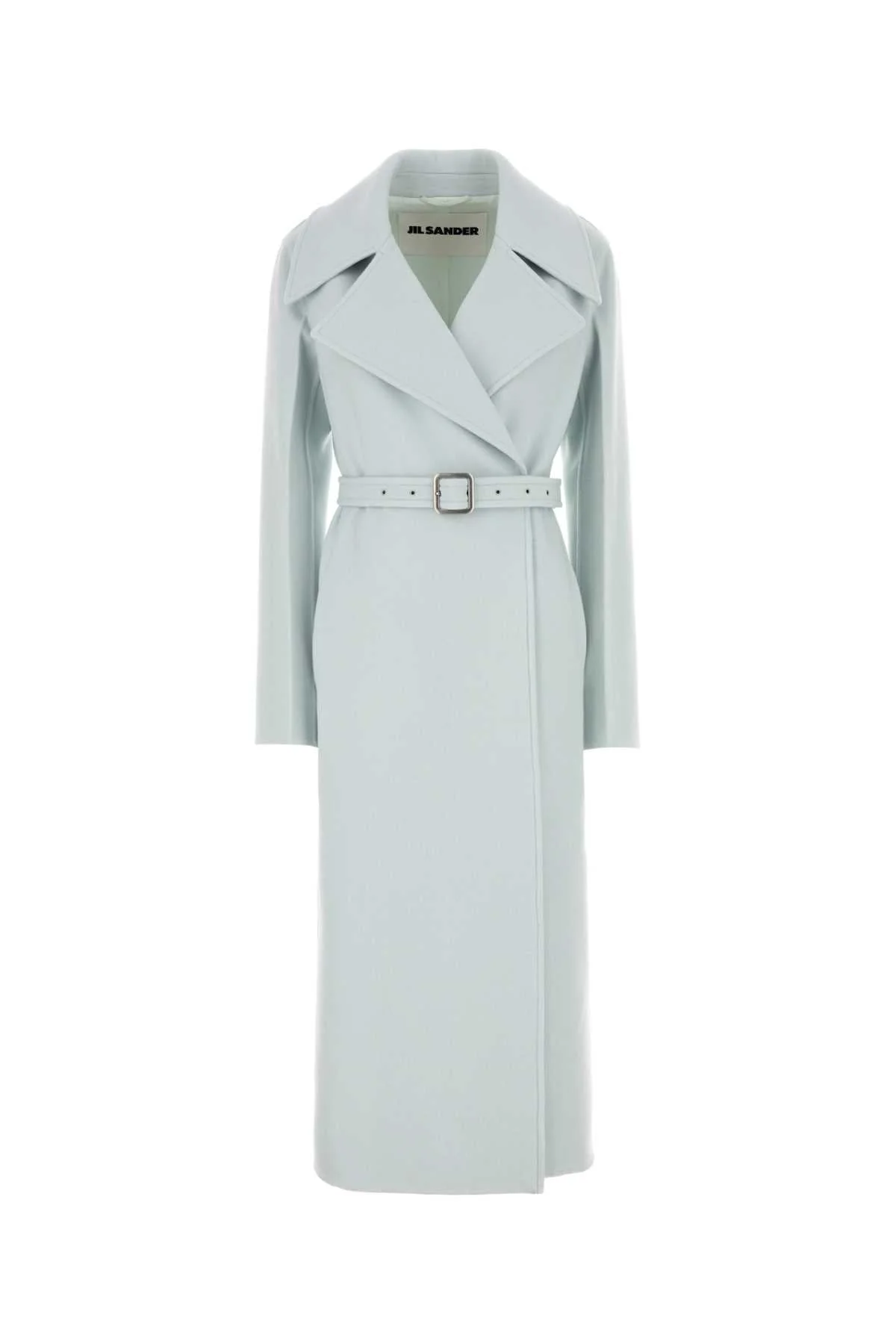 Jil Sander Women Pastel Light Blue Cashmere Coat - 1