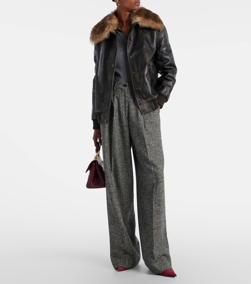Dolce & Gabbana Pleated wool-blend wide-leg pants outlook