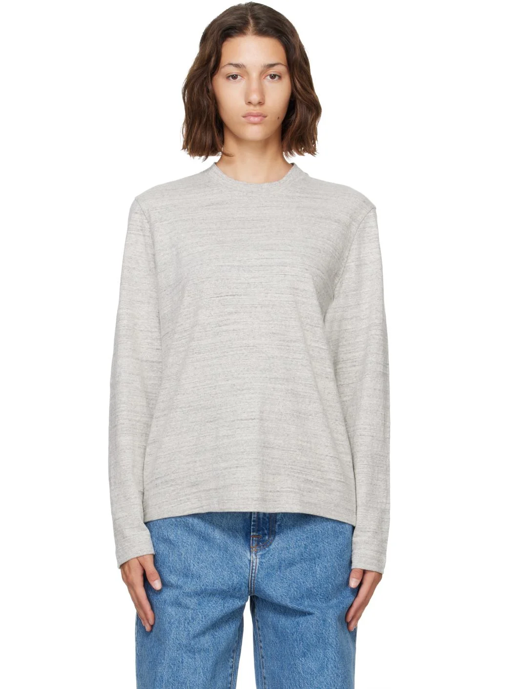 Gray Mouliné Jersey Long Sleeve T-shirt - 1