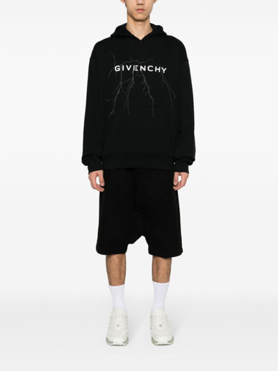 Givenchy thunderbolt-print cotton hoodie outlook