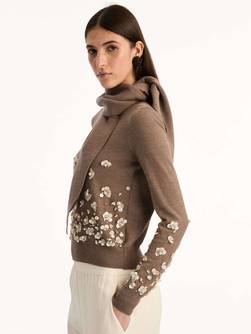 MOTHER OF PEARL EMBROIDERED PULLOVER WITH SCARF 6