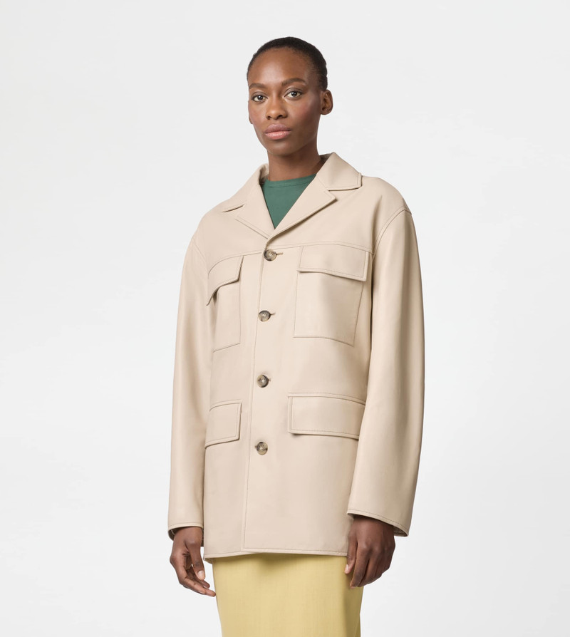 SAFARI JACKET IN LEATHER - OFF WHITE 5
