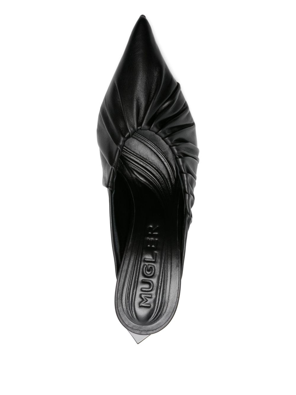 95mm Fang pleated pointed-toe mules - 4