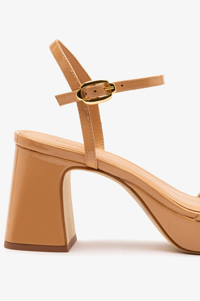 Bianca Low Sandal In Tan Patent Leather 3