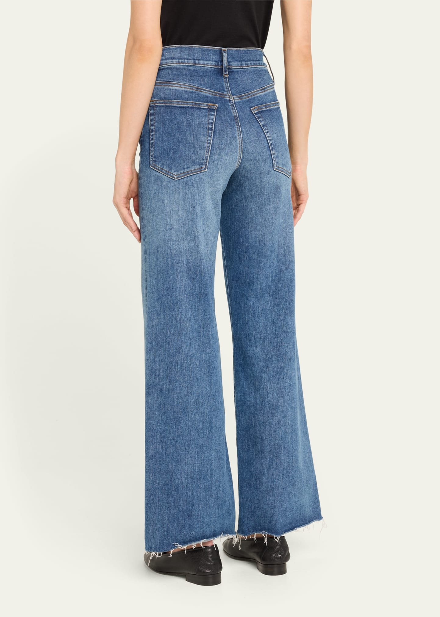 Le Slim Palazzo Raw Fray Jeans - 3