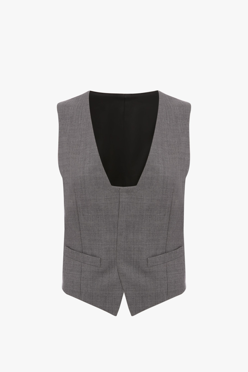 Tailored Waistcoat in Grey Melange 1