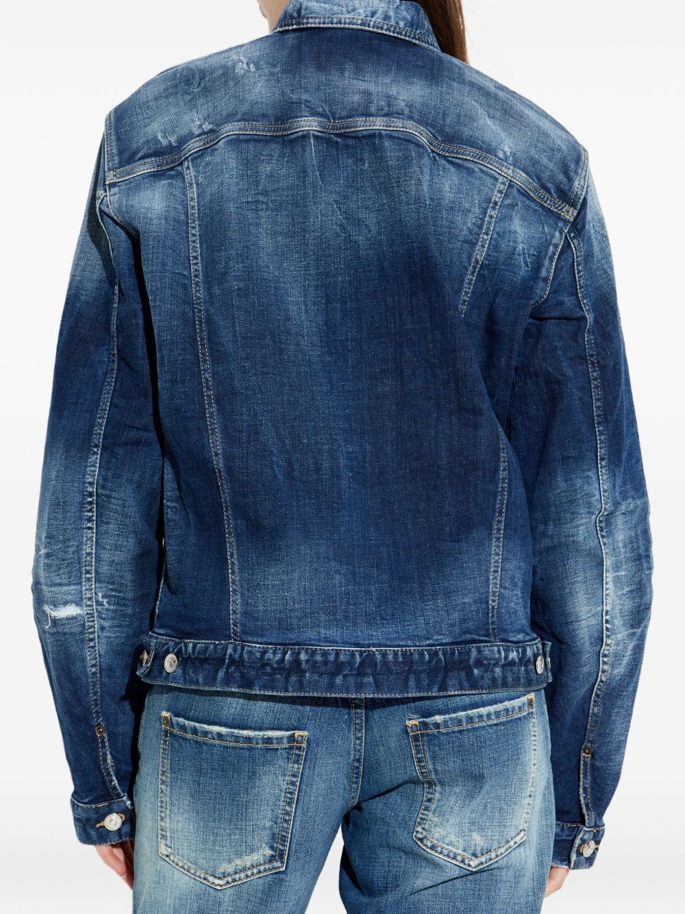 distressed denim jacket - 4