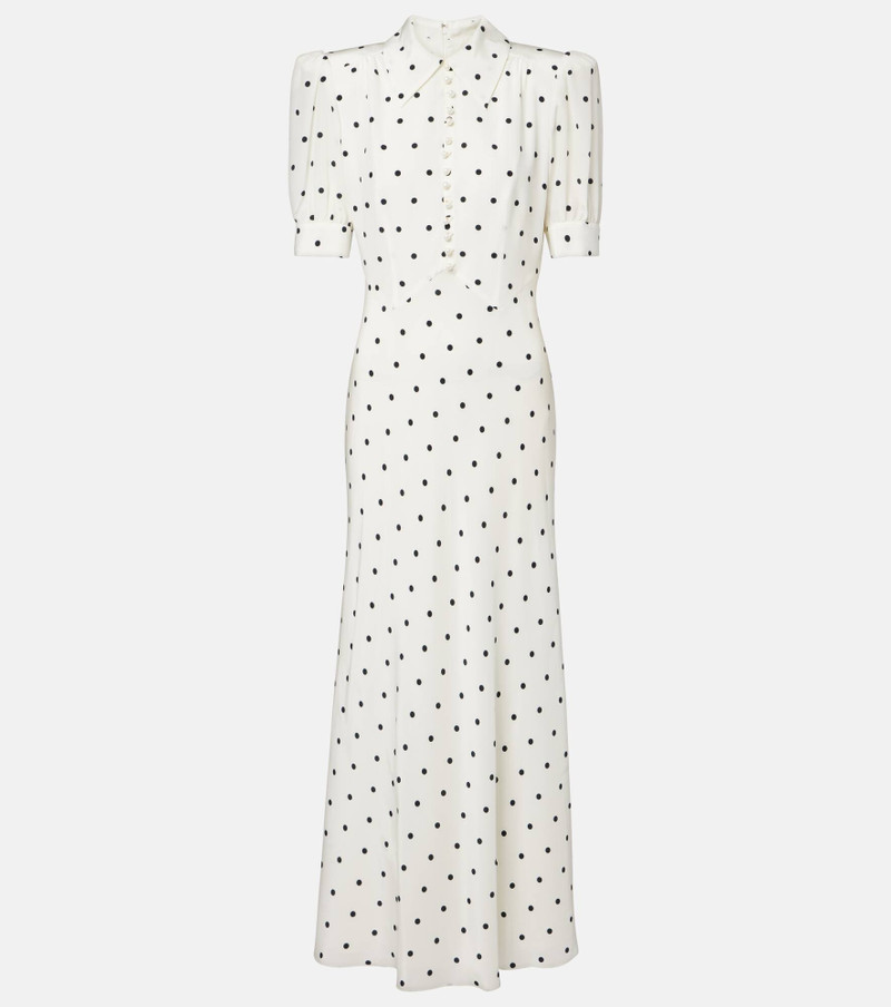 Polka-dot silk midi dress 1