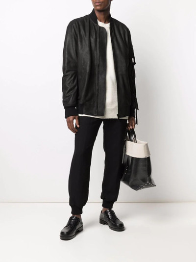 Ann Demeulemeester leather bomber jacket outlook