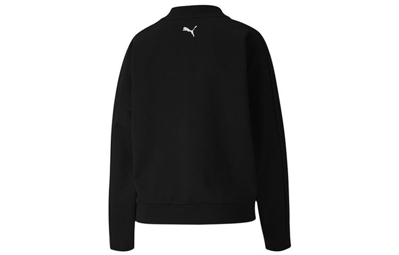 PUMA (WMNS) PUMA Evide Logo Printing Round-neck Sweatshirt Black 597384-01 outlook