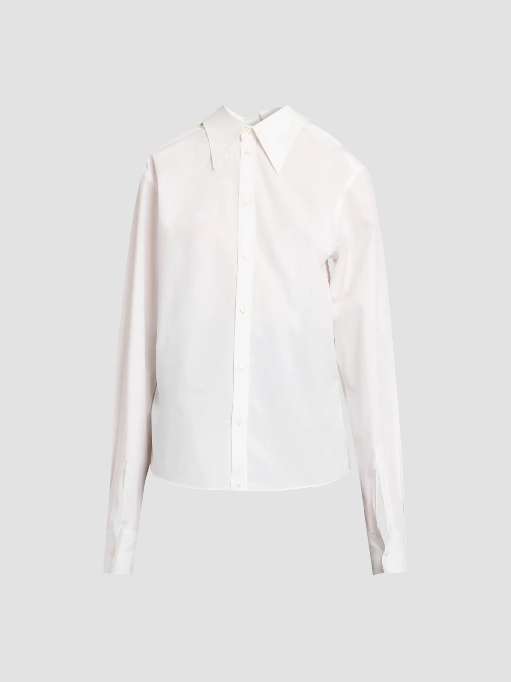 Women's Poplin Cotton Slim Shirt - Bianco - 1