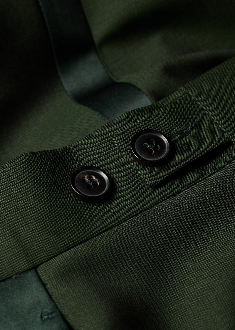 Tailored-Fit Dark Green Wool-Mohair Trousers 4