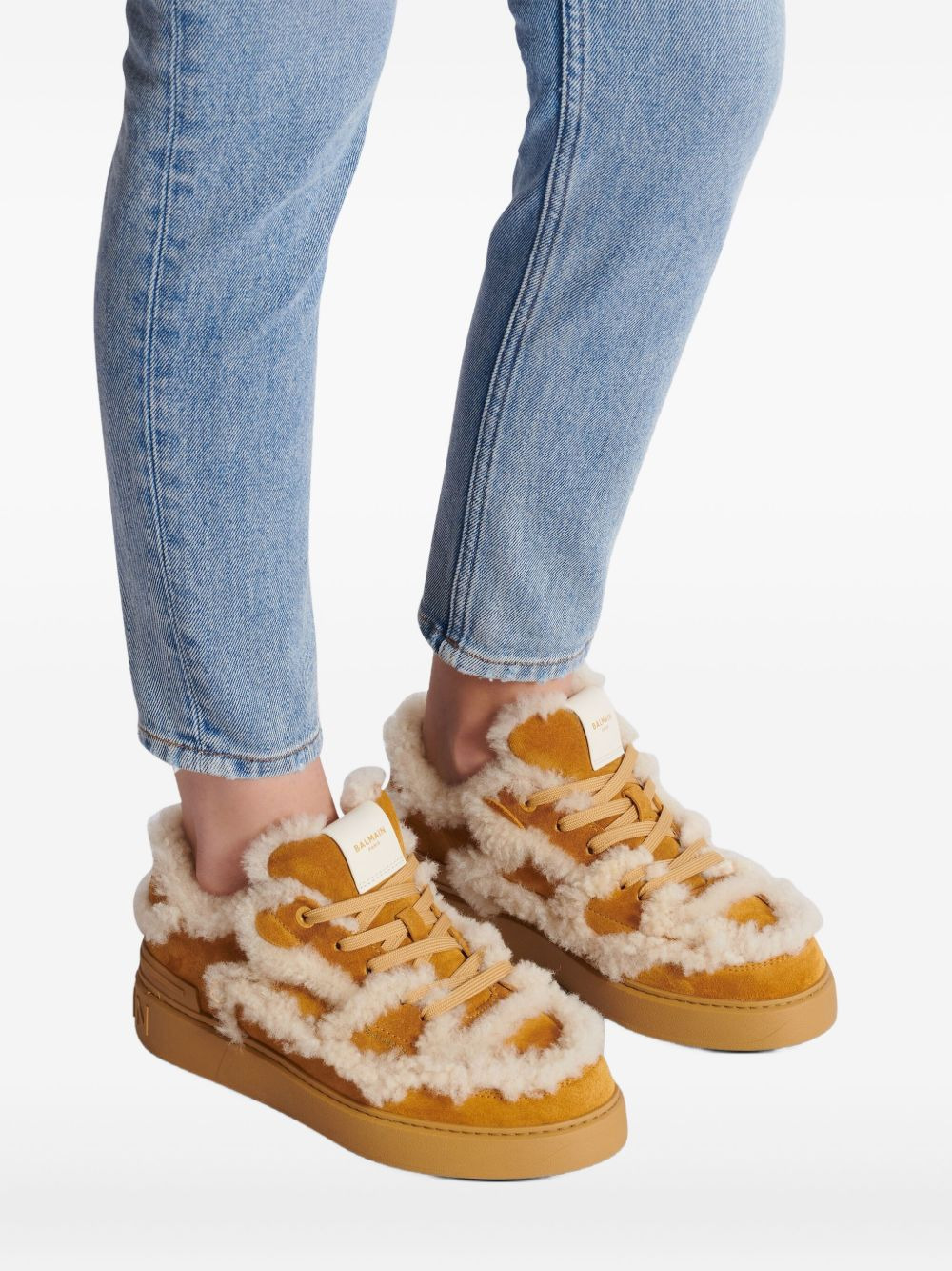 shearling suede sneakers - 5