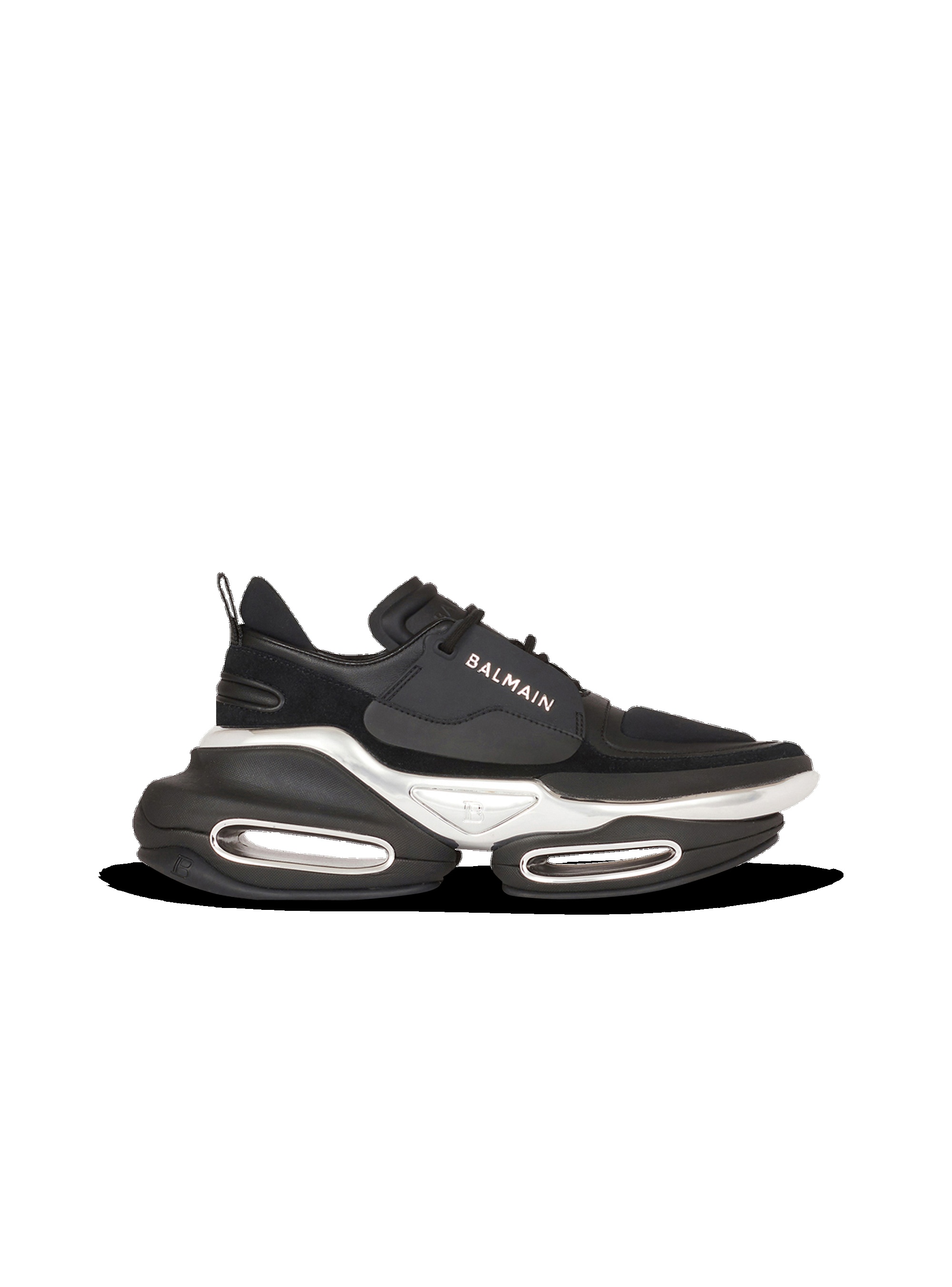 Leather, metal and suede B-Bold low-top sneakers - 1