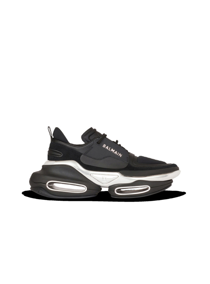 Leather, metal and suede B-Bold low-top sneakers 1