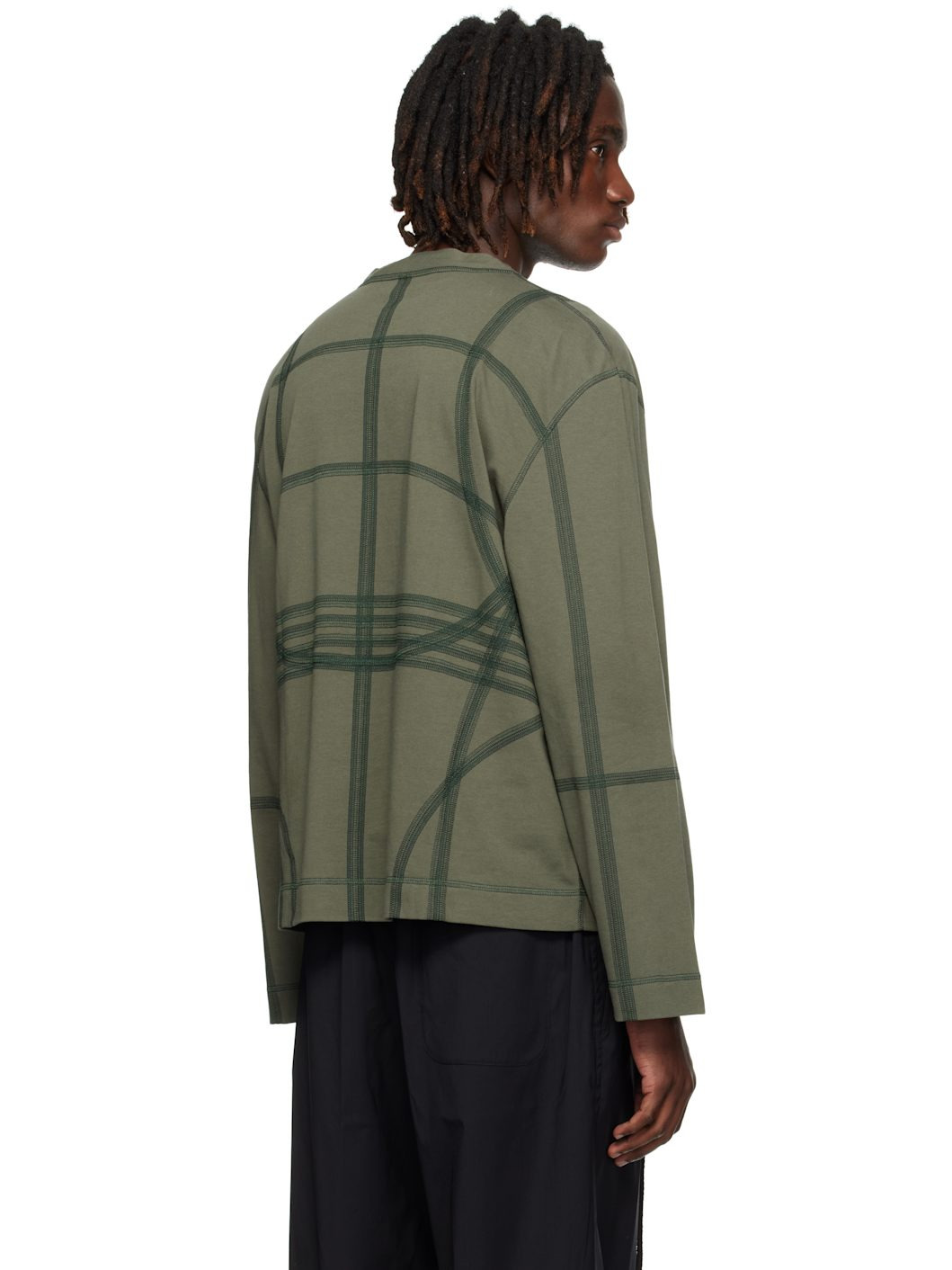 Khaki Flatlock Long Sleeve T-shirt - 3