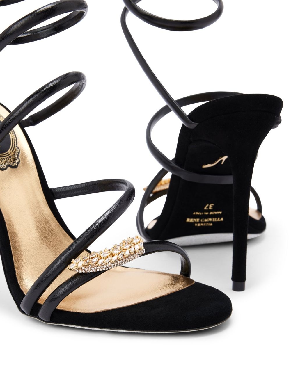 105mm Serpent leather sandals - 4