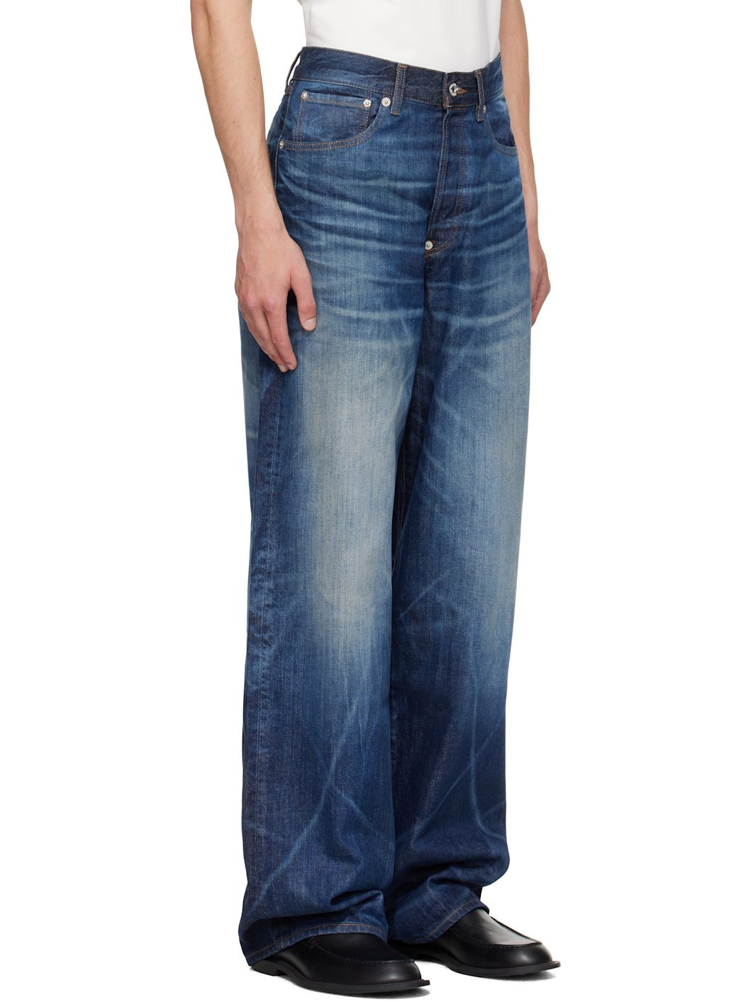 Navy Kenzo Paris Turn Up Wide Fit Jeans - 2