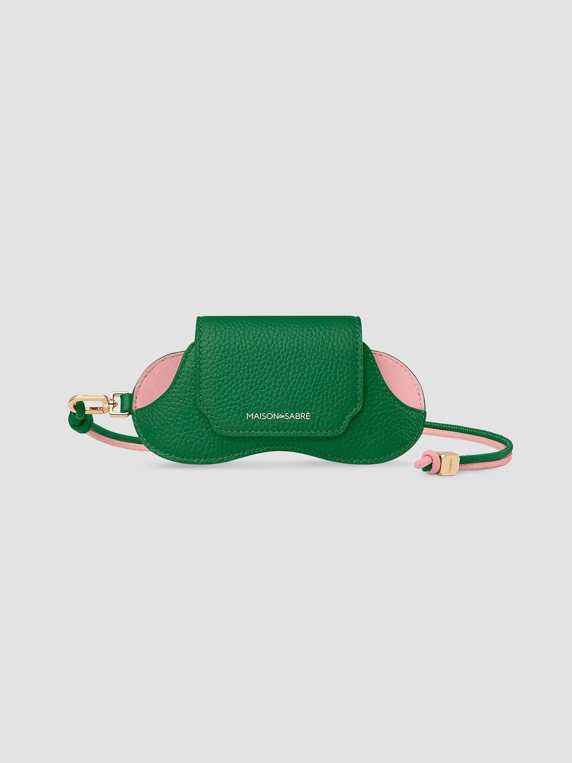 Women's Leather Sunglasses Sling Case - Emerald Lily - 1
