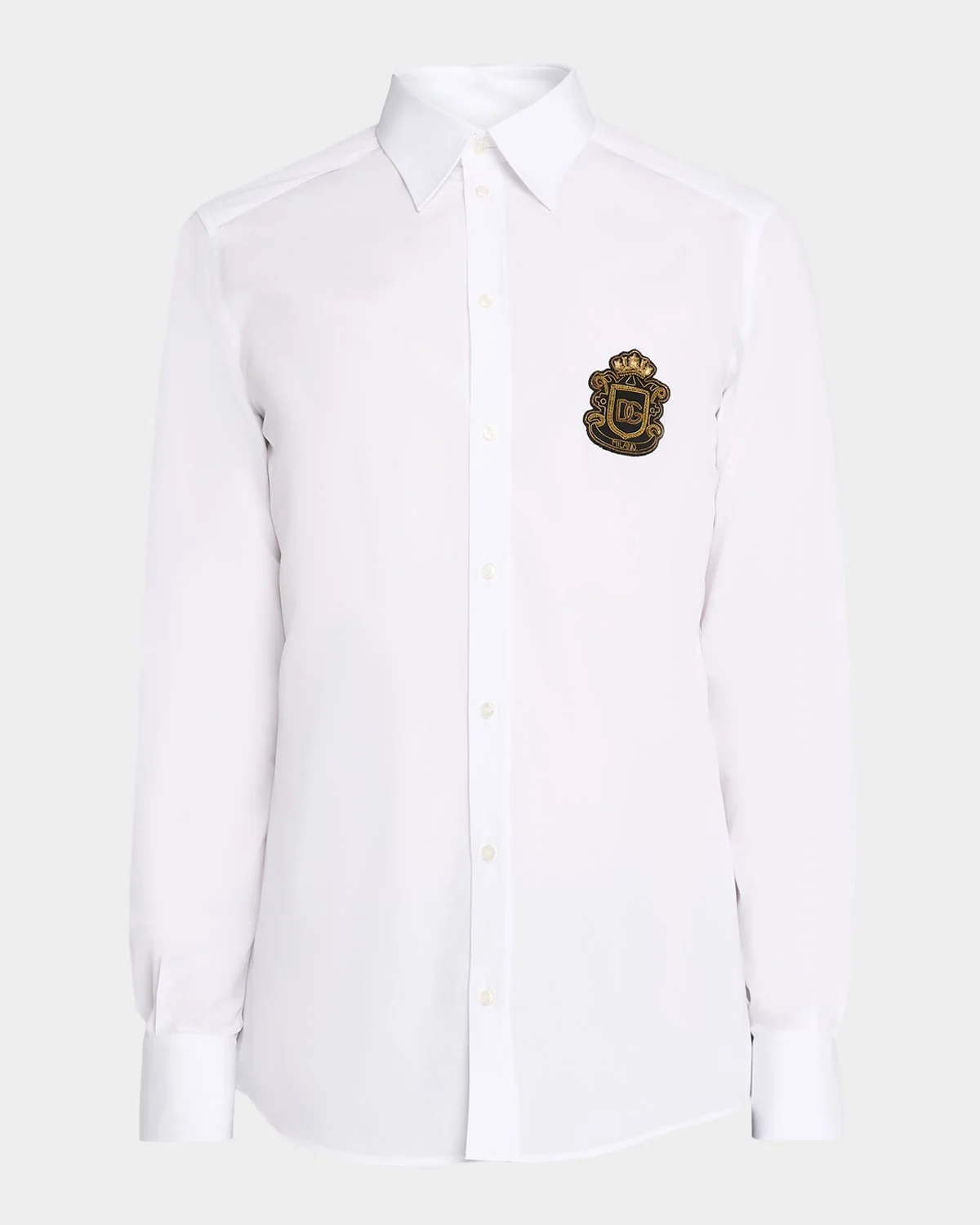 Men's Cotton Heraldic-Patch Button-Down Shirt - 1