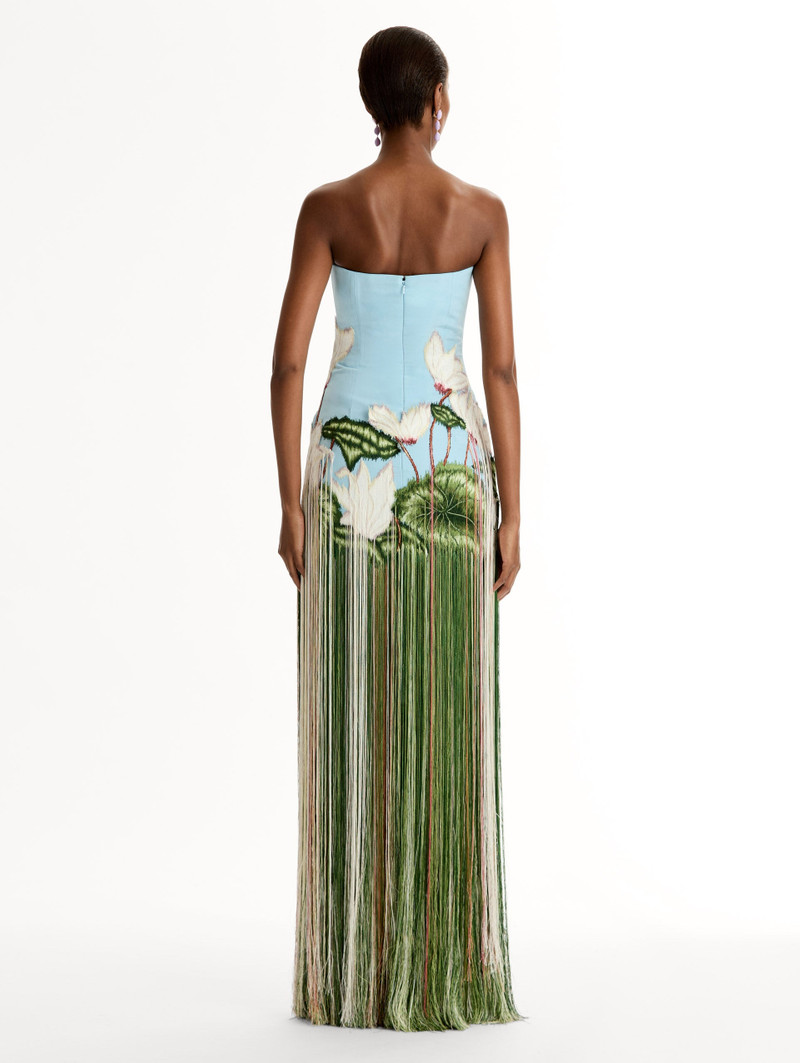 CHINÉ CYCLAMEN THREADWORK FRINGE GOWN 3