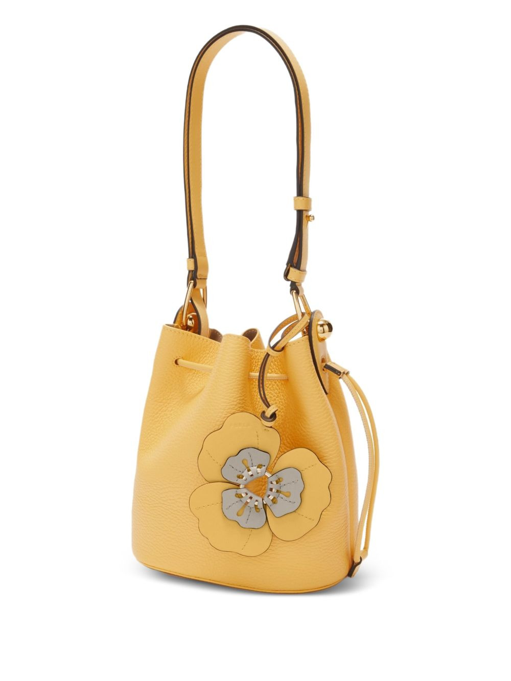 Allegra flower-leather charm - 2