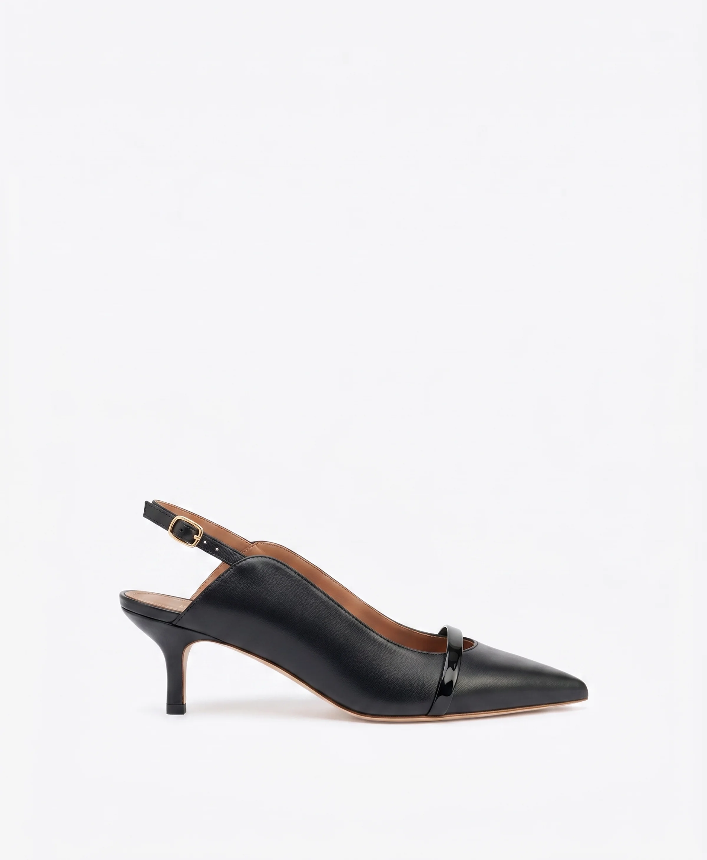 Marion 45 Black Leather Slingbacks - 1