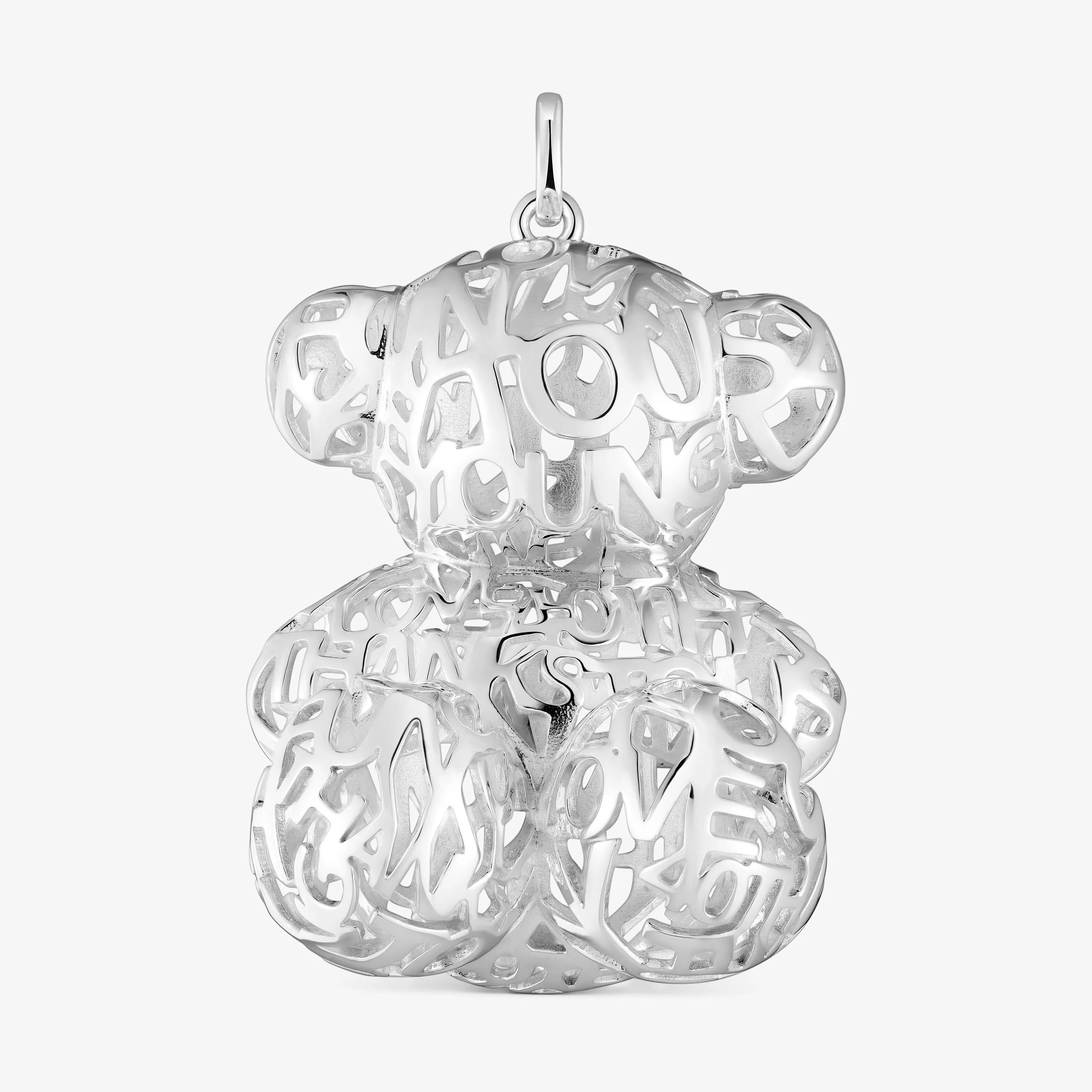 40 mm silver openwork bear Pendant Bold Bear - 1