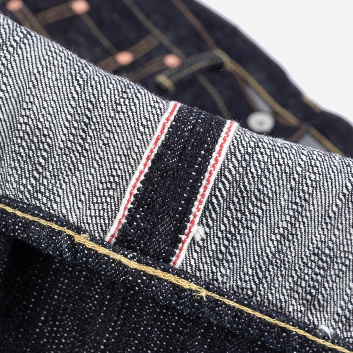 14oz Broken Twill Selvedge Denim Slim Straight Cut Jeans - Indigo