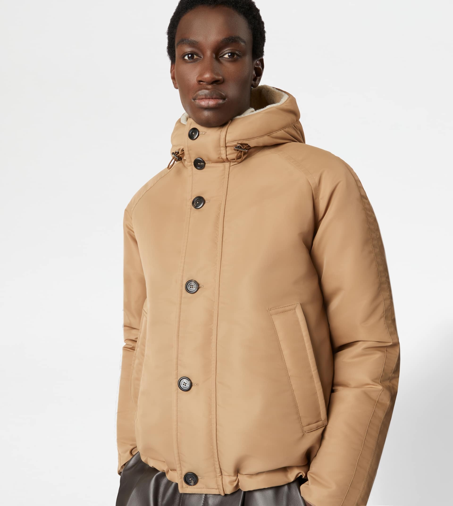 HOODED DOWN JACKET - BEIGE - 6