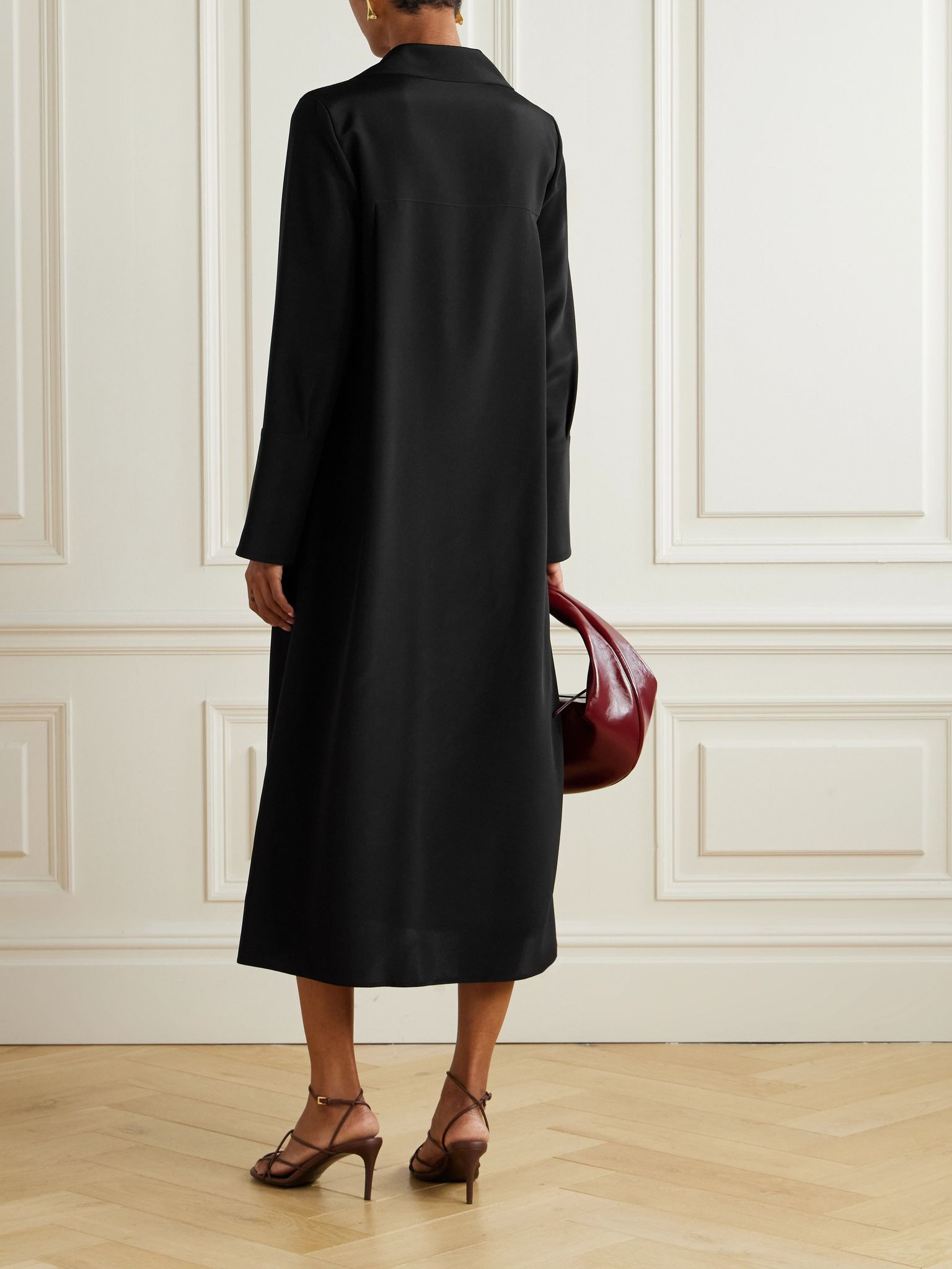 Ossola silk-blend shirt dress Black - 3