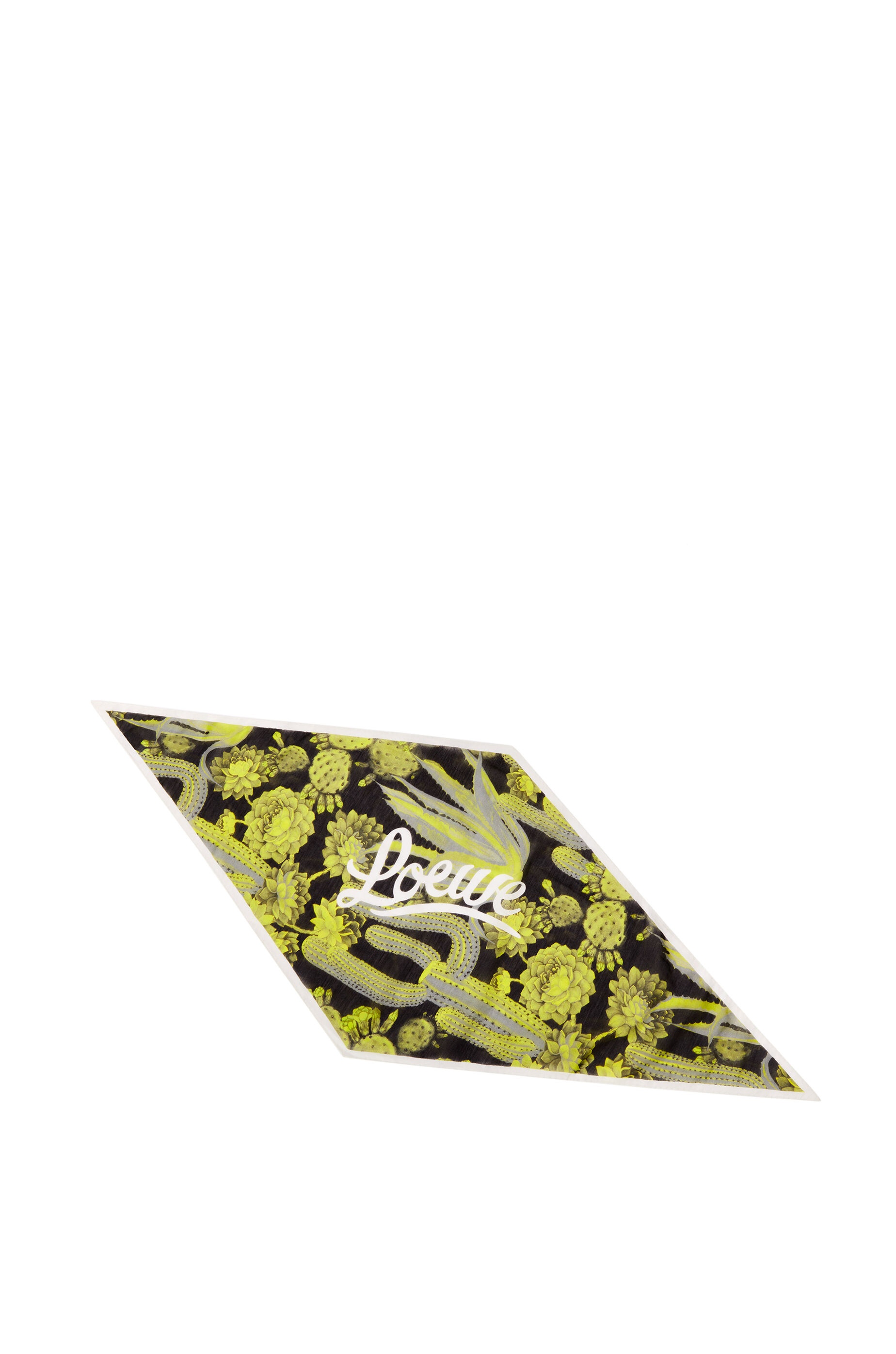 Cactus lozenge scarf in cotton and silk - 1