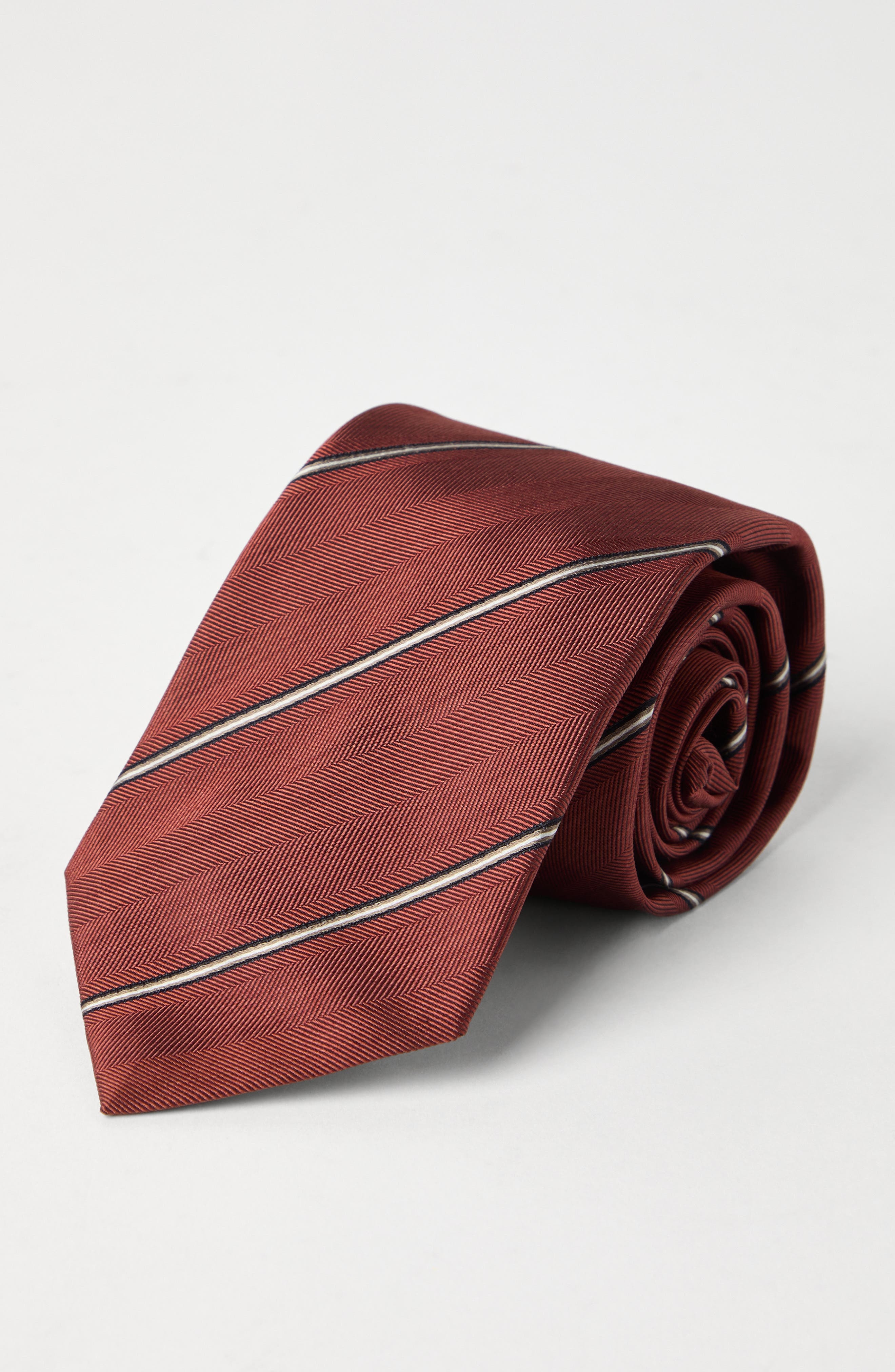 Brunello Cucinelli Striped silk necktie in Orange at Nordstrom - 3