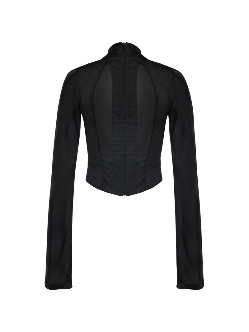 A.W.A.K.E. MODE bib-front structured blouse outlook