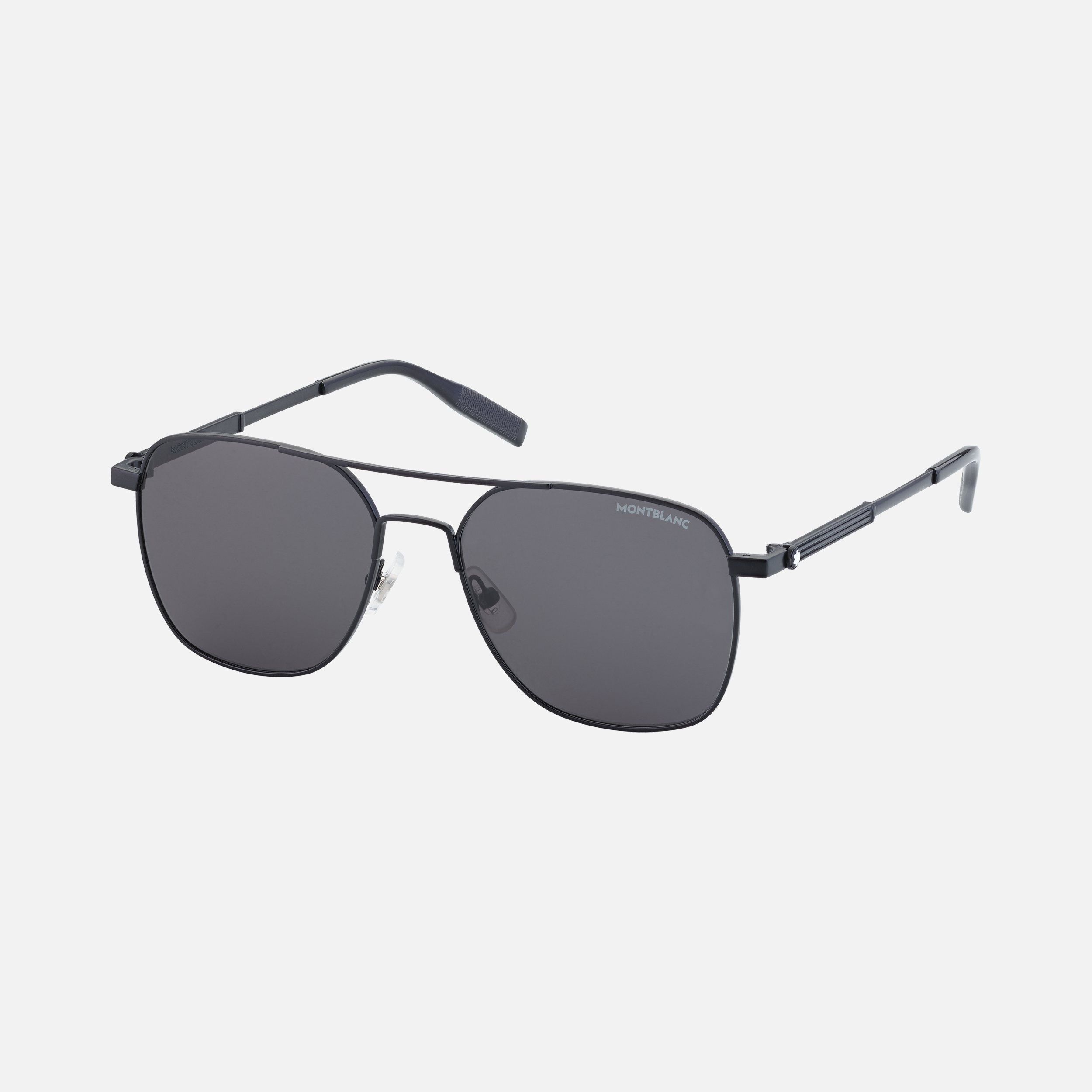 Rectangular Black Metal Frame Sunglasses - 1