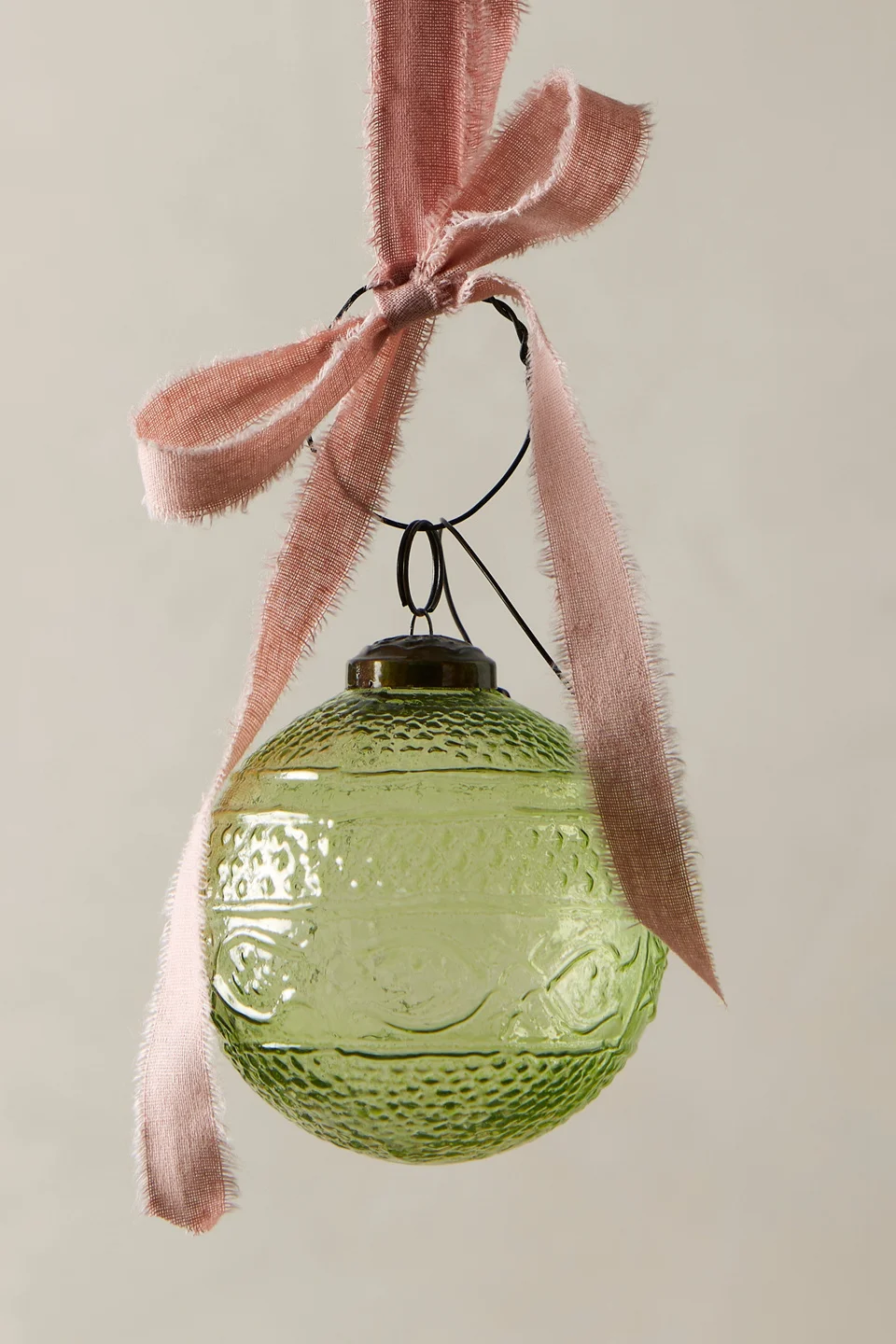 Etched Glass Bauble Ornament - 1