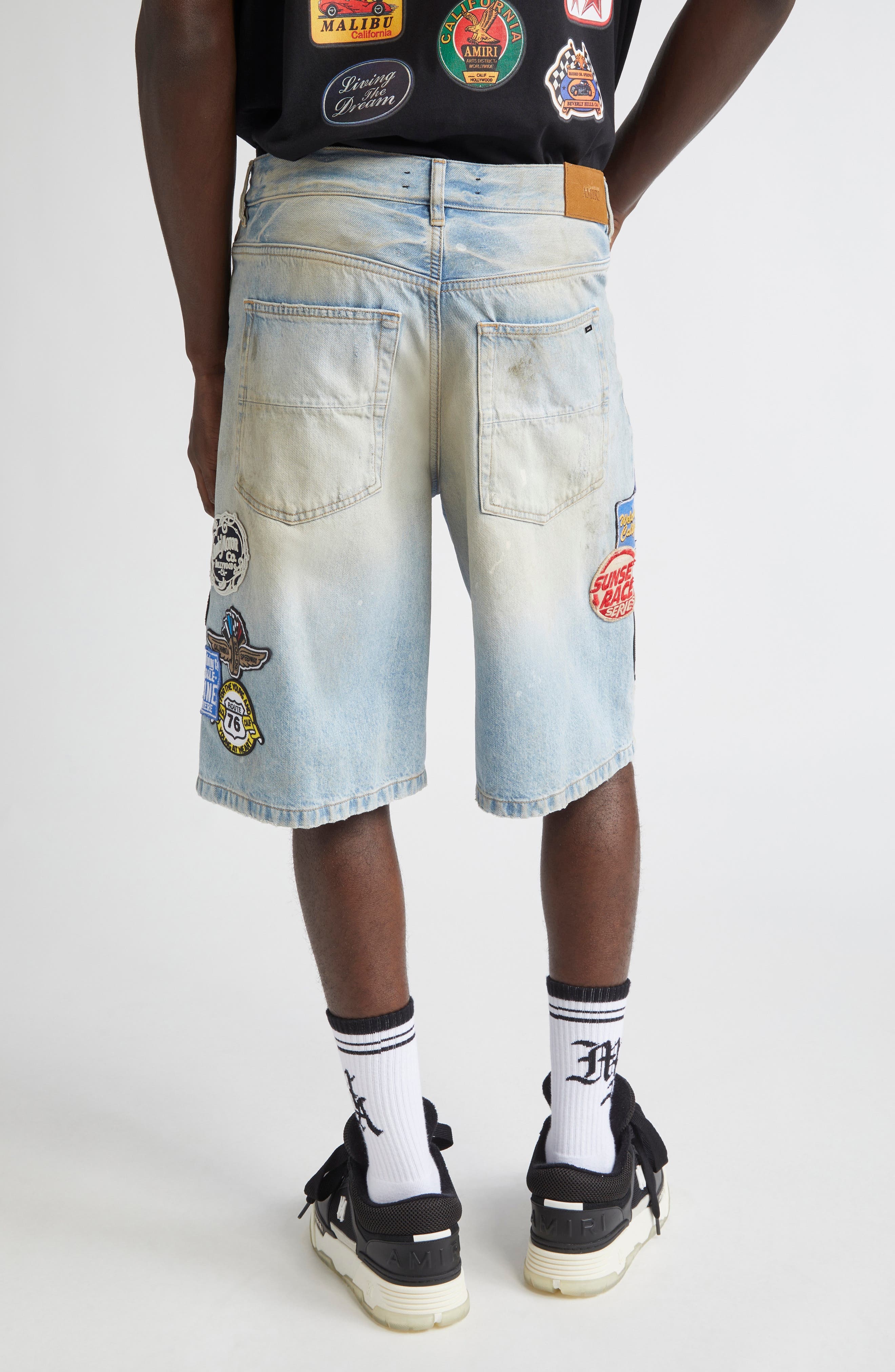 AMIRI Station Patch Denim Shorts in Perfect Antique Indigo at Nordstrom - 2